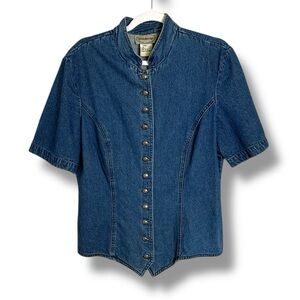 Vintage Button Down Denim Shirt Size 12 Mid Evil Cosplay